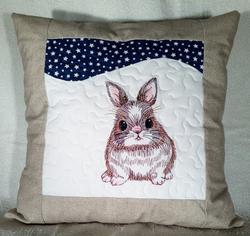 Povlak „Zimní krajina - králík“ 40 × 40 cm